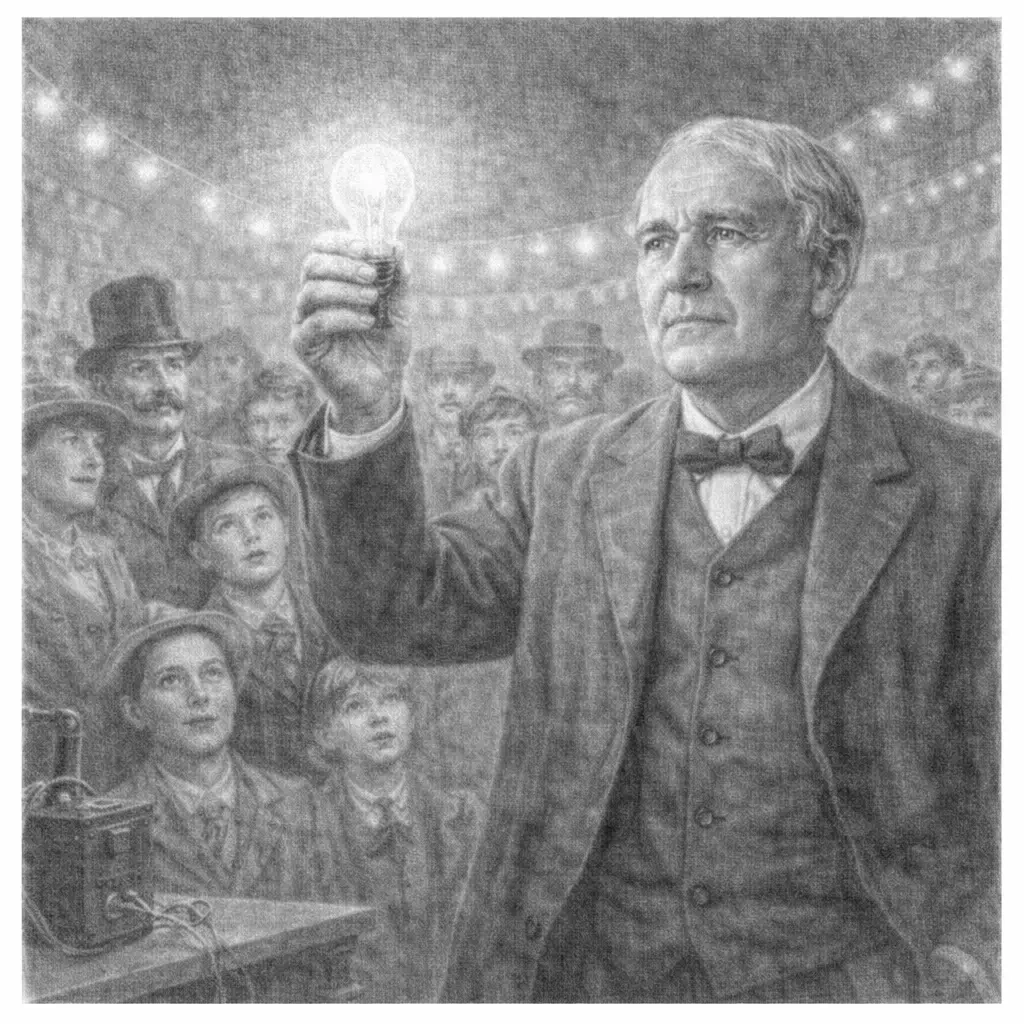 ಥಾಮಸ್ ಎಡಿಸನ್ ಅವರಿಂದ ವಿದ್ಯುತ್ ದೀಪದ ಸಾರ್ವಜನಿಕ ಪ್ರದರ್ಶನ