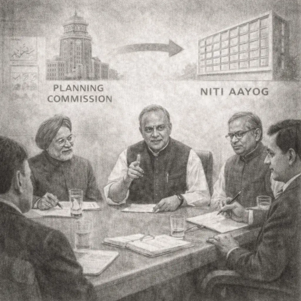 ನೀತಿ ಆಯೋಗದ ಸ್ಥಾಪನೆ: ಯೋಜನಾ ಆಯೋಗದ ಬದಲಾವಣೆ